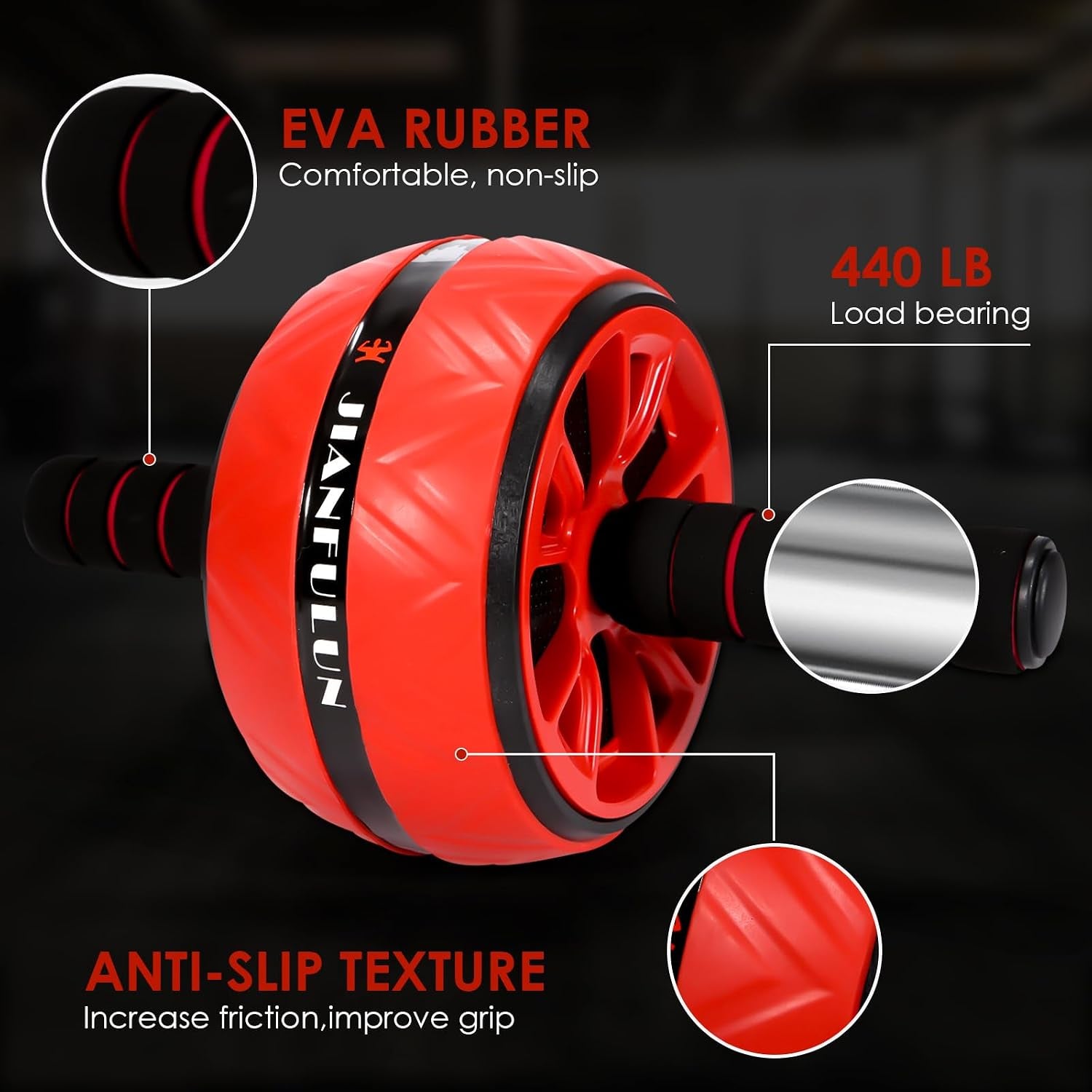 Ab Roller Wheel with Knee Pad & Grip Trainers