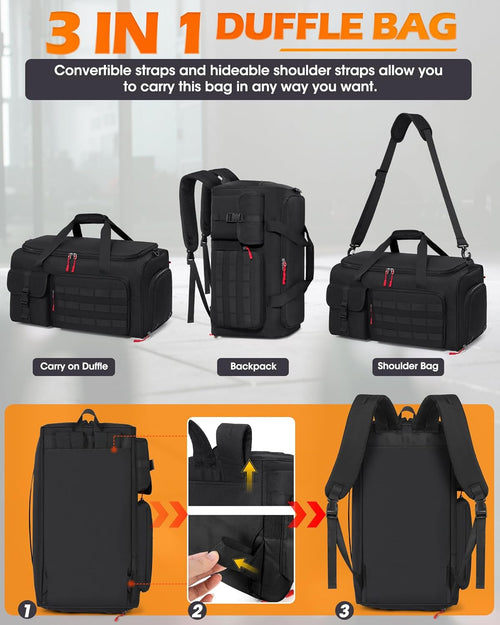 45L Gym Duffel Bag with Shoe & Laptop Compartment