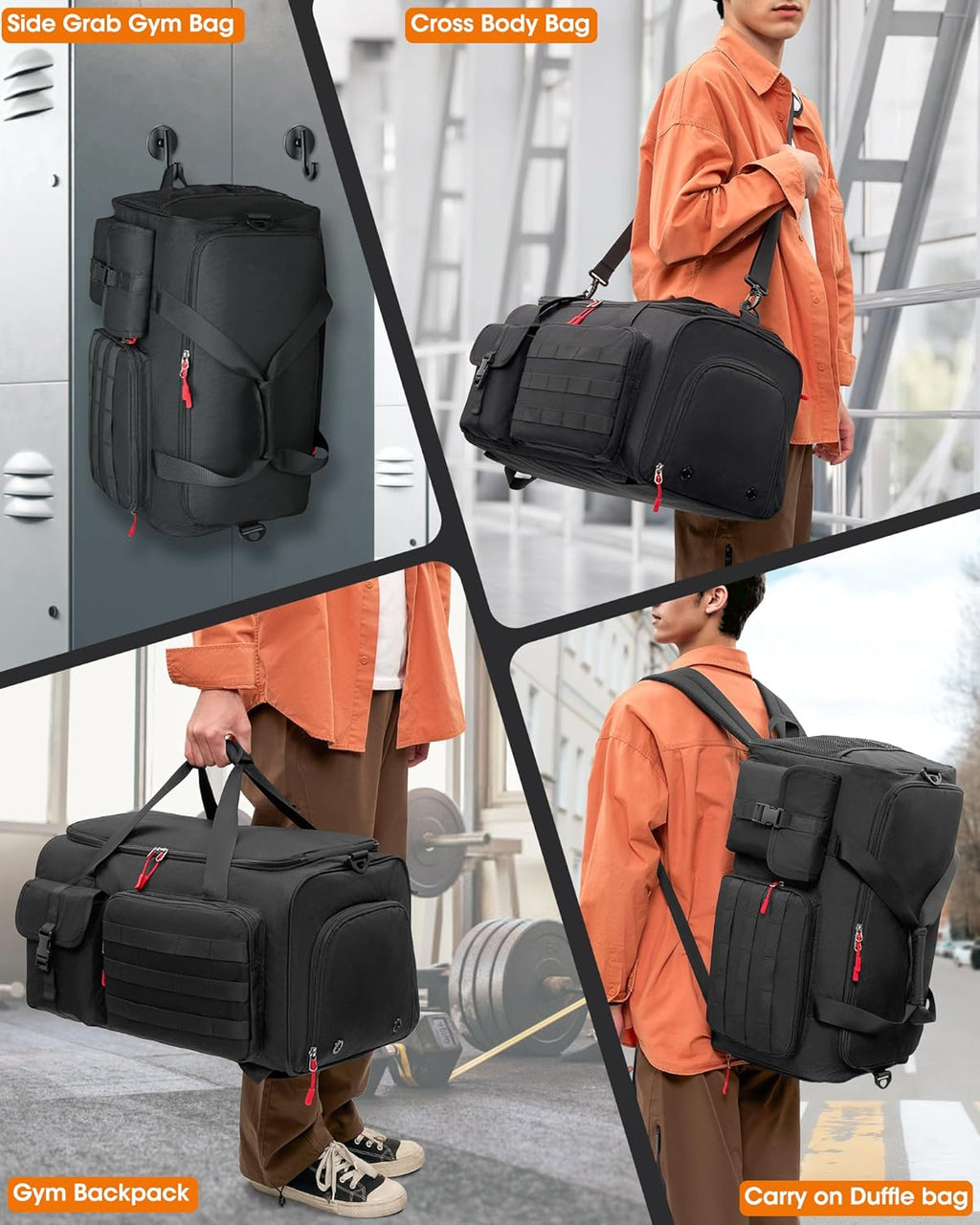45L Gym Duffel Bag with Shoe & Laptop Compartment