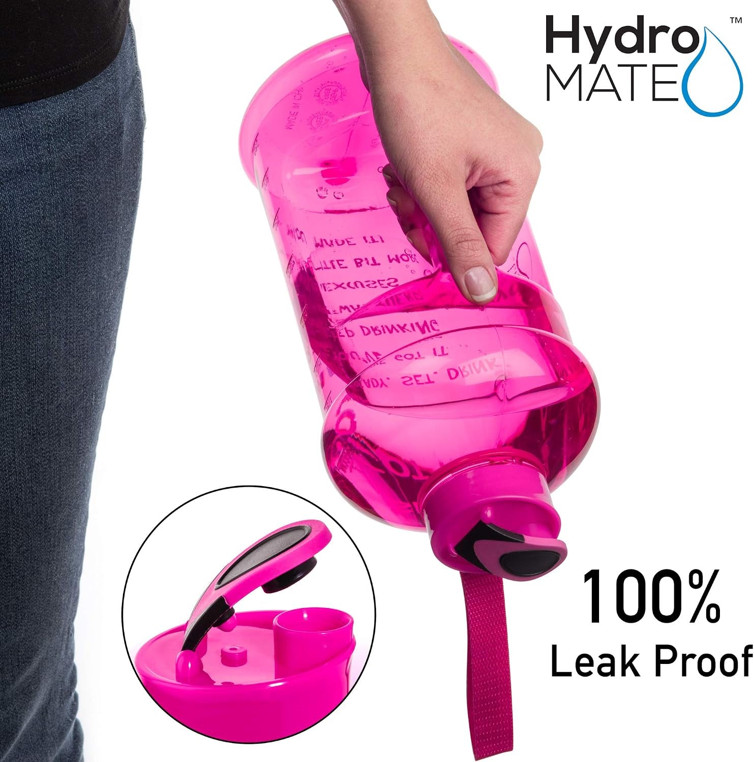 Half-Gallon Motivational Water Bottle with Time Markers