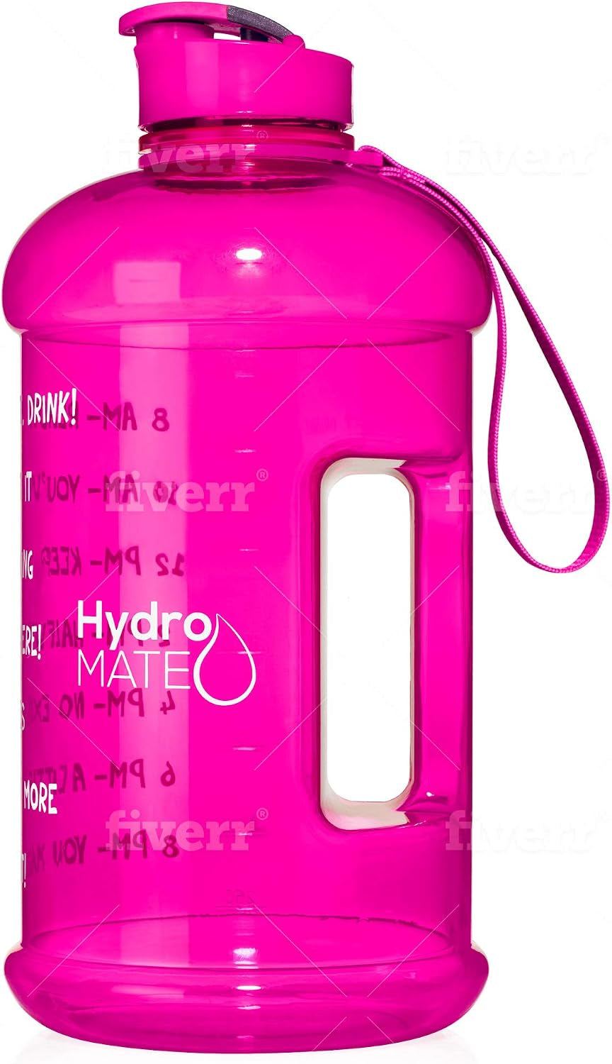 Half-Gallon Motivational Water Bottle with Time Markers