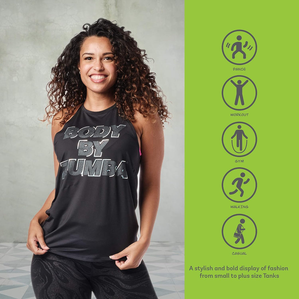Workout High Neck Tank Top Activewear Graphic Dance Fitness Top for Women
