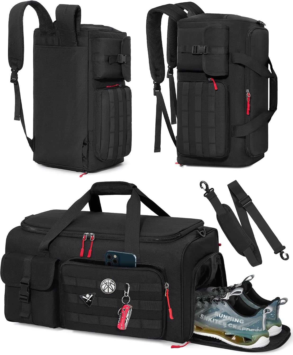 45L Gym Duffel Bag with Shoe & Laptop Compartment