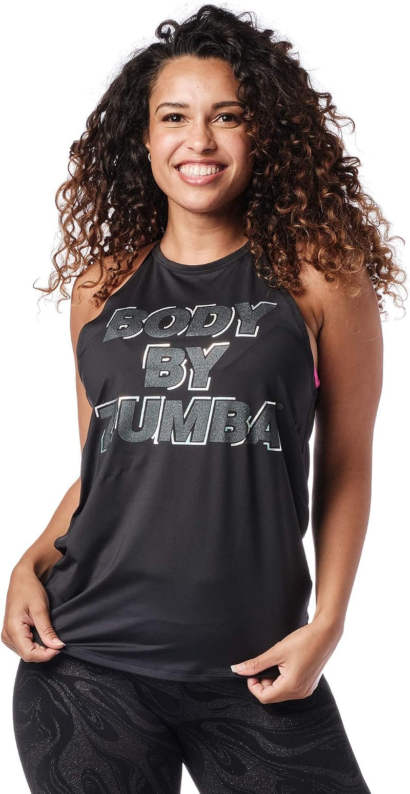 Workout High Neck Tank Top Activewear Graphic Dance Fitness Top for Women