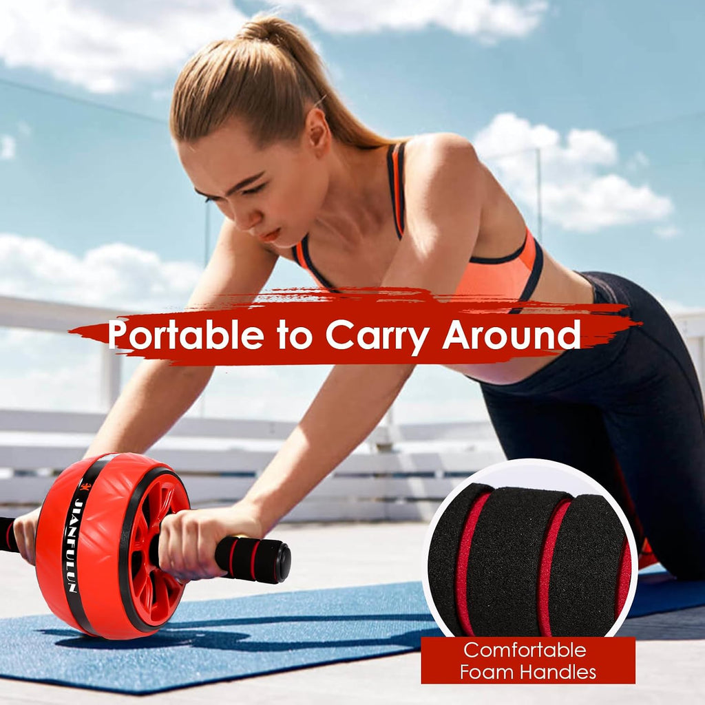 Ab Roller Wheel with Knee Pad & Grip Trainers