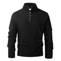 Men's Thick Warm Fleece Pullover Hoodie, Zip Neck
