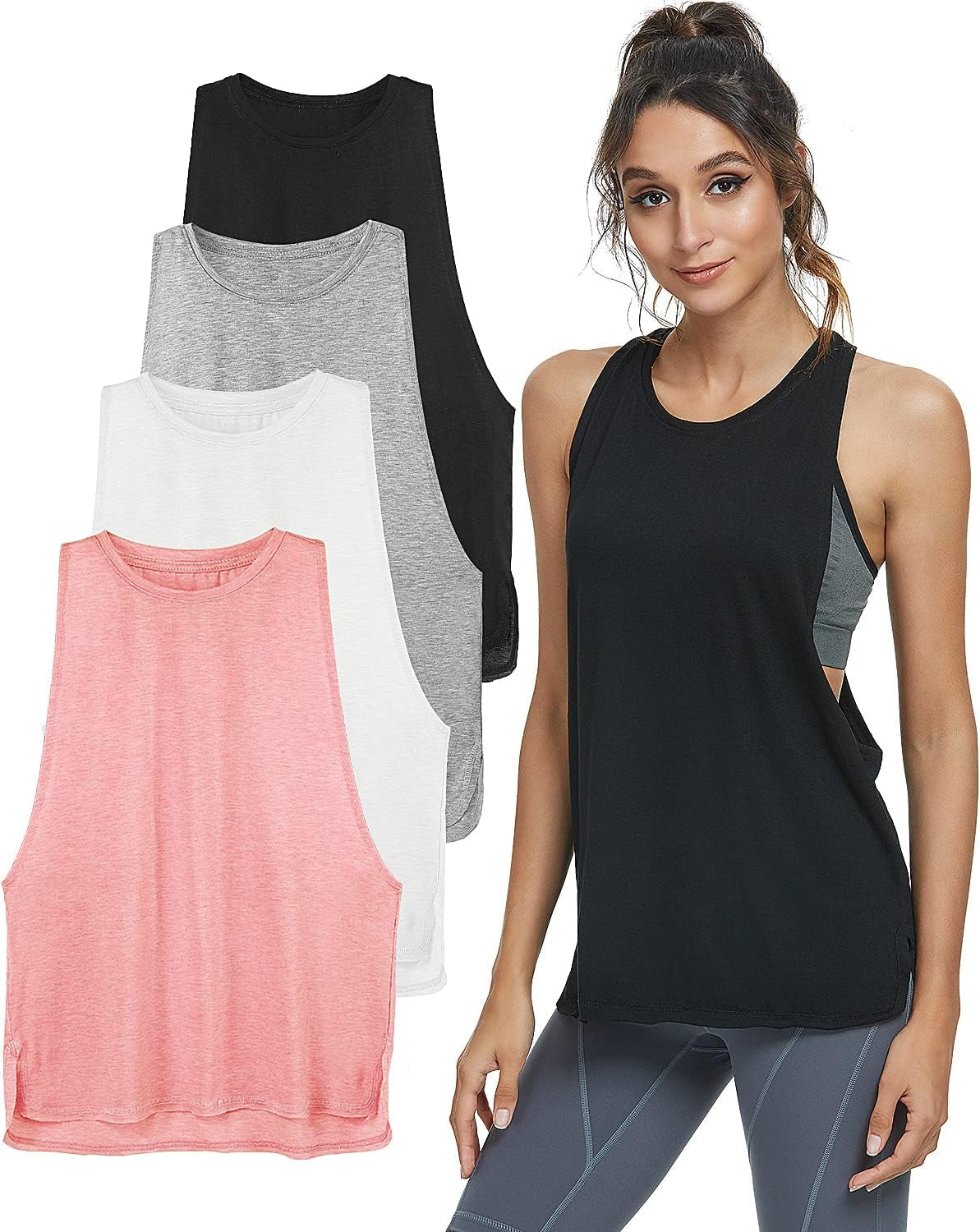 Workout Tank Tops, 4-Pack