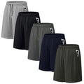 5 Pack Men'S Athletic Shorts Mesh Workout Gym Activewear Basketball Shorts 8" Inseam with Pockets