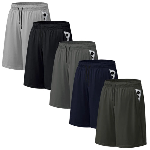 5 Pack Men'S Athletic Shorts Mesh Workout Gym Activewear Basketball Shorts 8" Inseam with Pockets